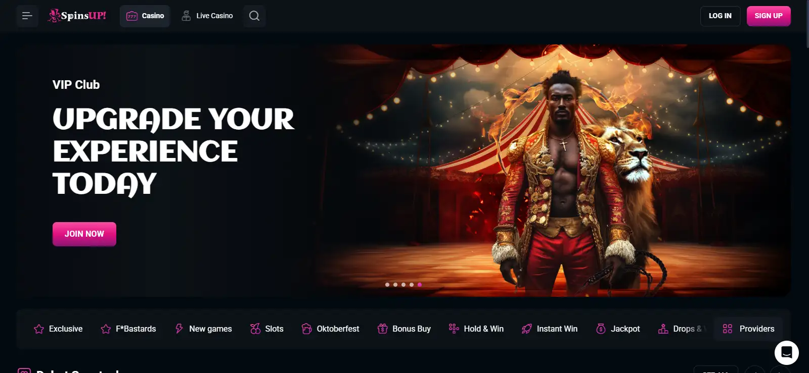 SpinsUP casino interface for Australian users